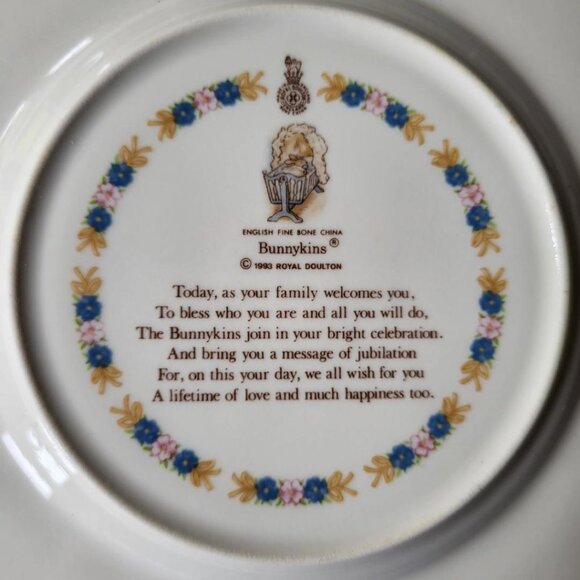 Bunnykins Celebrates Your Christening Plate - Picture 4 of 5